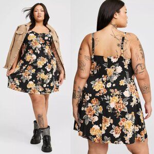 torrid | Dresses | Nwt Torrid 4 Black Golden Roses Mini Challis Slip Dress  4x 26 | Poshmark
